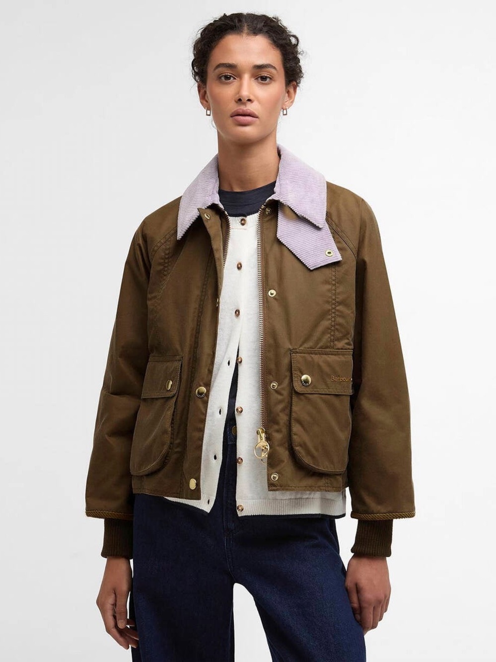 Barbour Cropped Beadnell Waxed Jacket